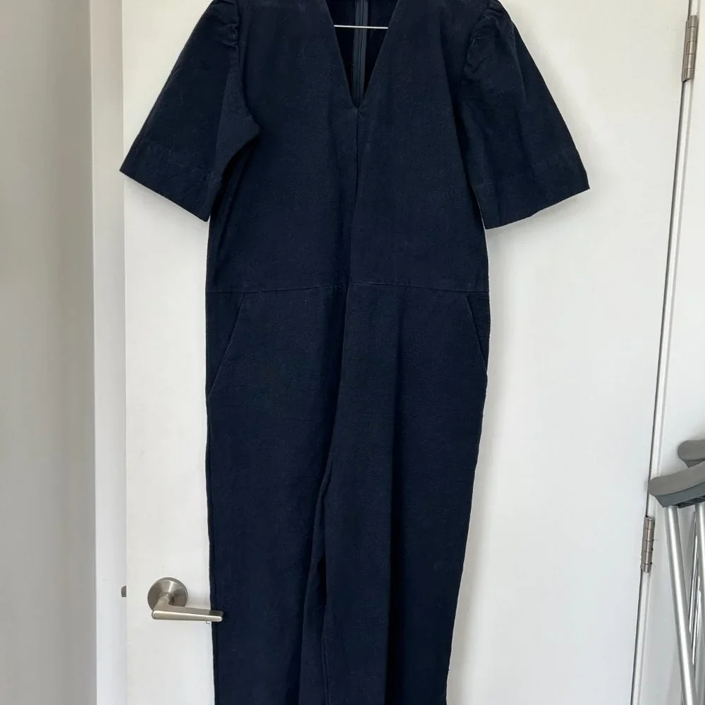 Cream Wide-Leg Short-Sleeve Jumpsuit - Picture 5 of 6